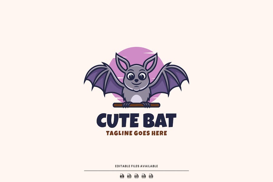 Banner image of Premium Cute Bat Mascot Cartoon Logo  Free Download