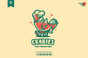 Banner image of Premium Crab Retro Vintage Cartoon Logo  Free Download