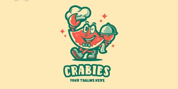 Banner image of Premium Crab Retro Vintage Cartoon Logo  Free Download