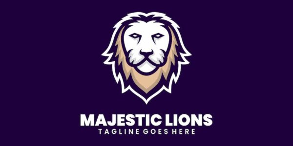 Banner image of Premium Majestic Lion Simple Mascot Logo  Free Download