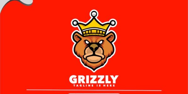 Banner image of Premium Grizzly Bear King Logo  Free Download