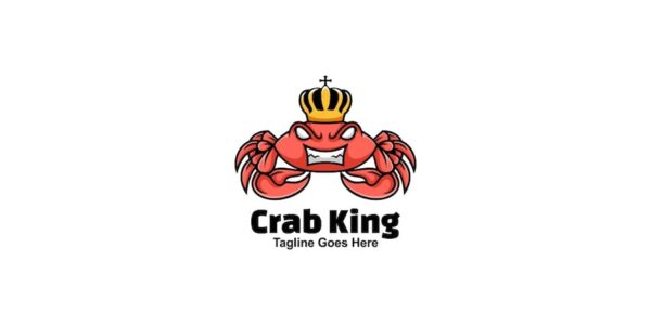 Banner image of Premium Crab King Mascot Carton Logo  Free Download