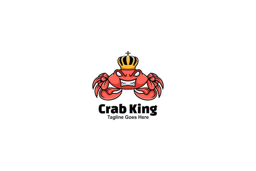 Banner image of Premium Crab King Mascot Carton Logo  Free Download