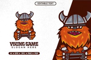 Banner image of Premium Viking Game Cartoon Logo  Free Download