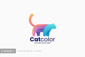 Banner image of Premium Cat Gradient Colorful Logo  Free Download