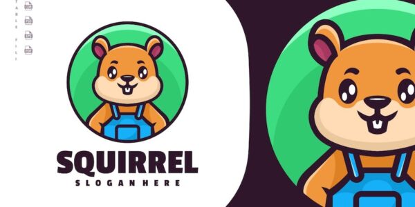 Banner image of Premium Squirrel Character Cartoon Mascot Logo  Free Download