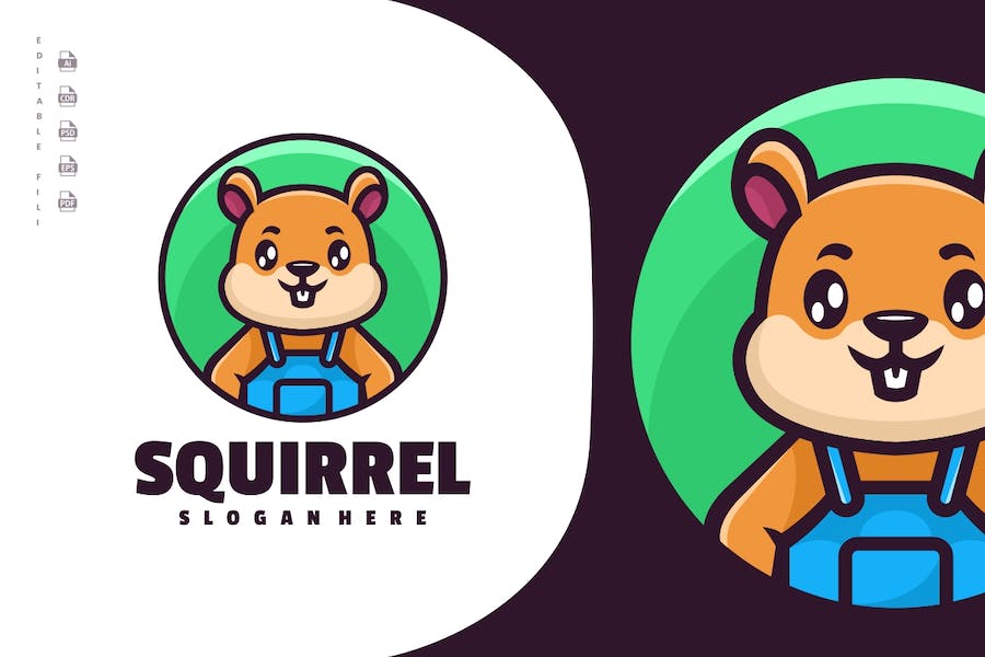 Banner image of Premium Squirrel Character Cartoon Mascot Logo  Free Download