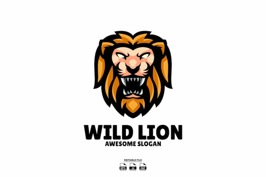 Banner image of Premium Lion Head Mascot Logo  Free Download