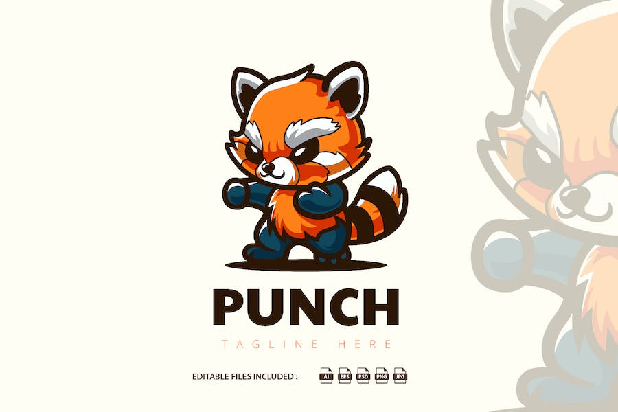 Banner image of Premium Panda Punch Mascot Logo  Free Download