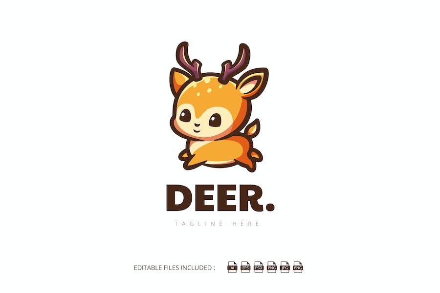 Banner image of Premium Run Deer Logo  Free Download