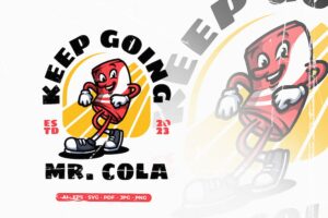 Banner image of Premium Cola Retro Vintage Mascot Logo  Free Download
