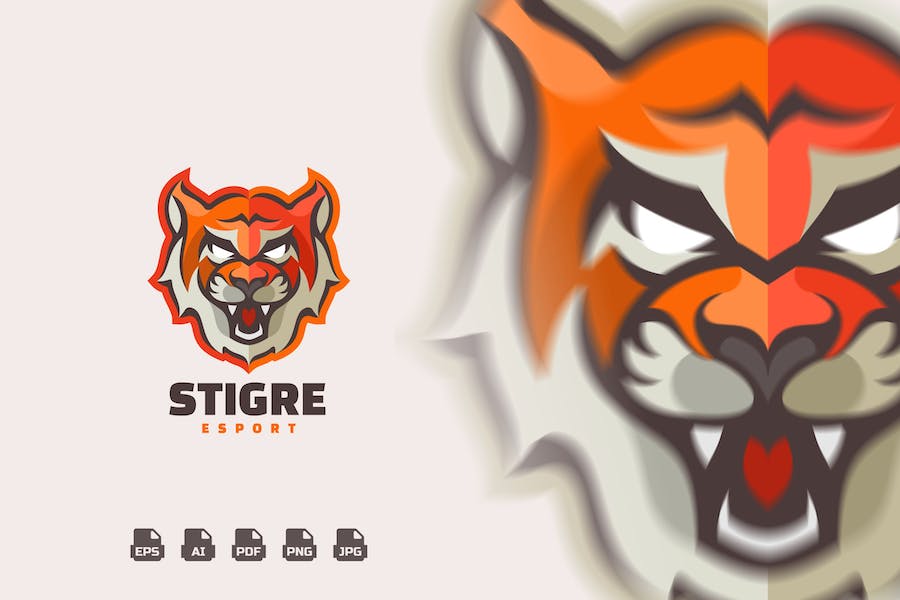 Banner image of Premium Tiger Head Character Mascot Logo  Free Download