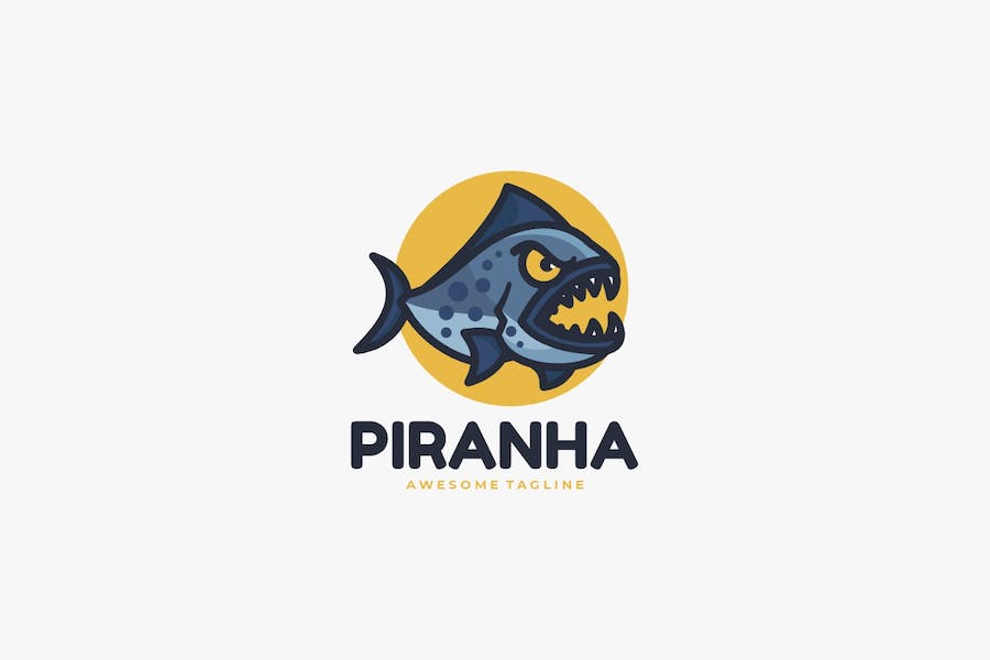 Banner image of Premium Piranha Mascot Carton Logo  Free Download