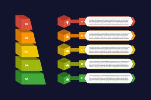 Banner image of Premium Flat Business Infographic Diagram in Rainbow Color  Free Download