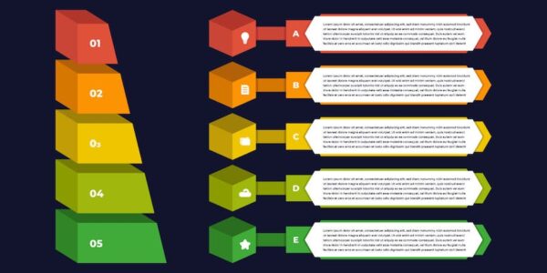 Banner image of Premium Flat Business Infographic Diagram in Rainbow Color  Free Download