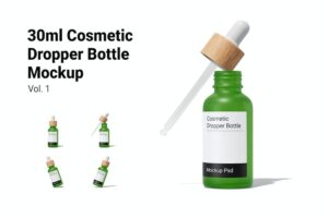 Banner image of Premium Cosmetic Dropper Bottle Mockup Vol. 1  Free Download