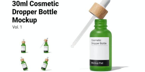 Banner image of Premium Cosmetic Dropper Bottle Mockup Vol. 1  Free Download