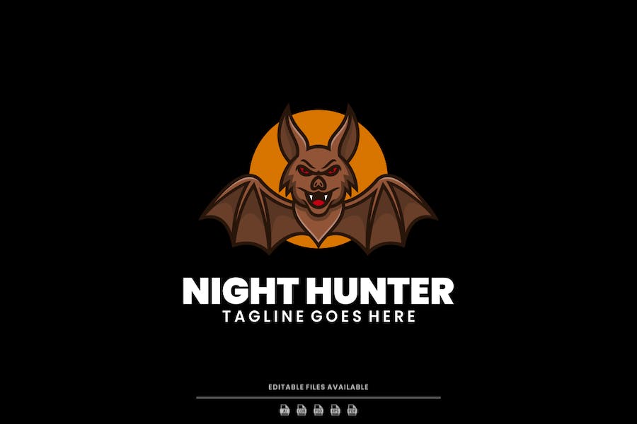 Banner image of Premium Night Hunter Simple Mascot Logo  Free Download