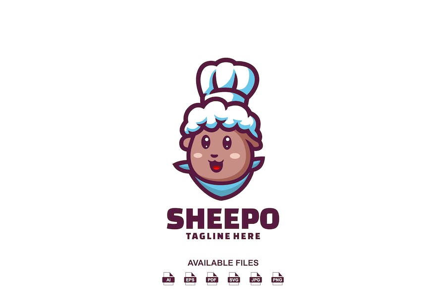 Banner image of Premium Sheep Chef Logo  Free Download