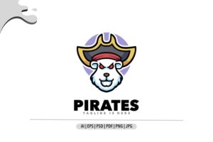 Banner image of Premium Polar Bear Pirate Logo  Free Download