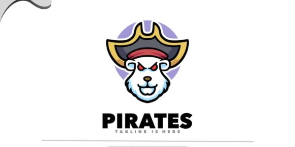 Banner image of Premium Polar Bear Pirate Logo  Free Download