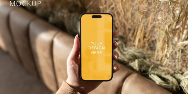 Banner image of Premium POV iPhone 14 Pro in Woman's Hands Mockup  Free Download