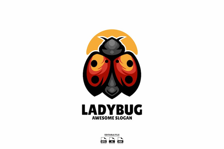 Banner image of Premium Ladybug Illustration Design Logo  Free Download