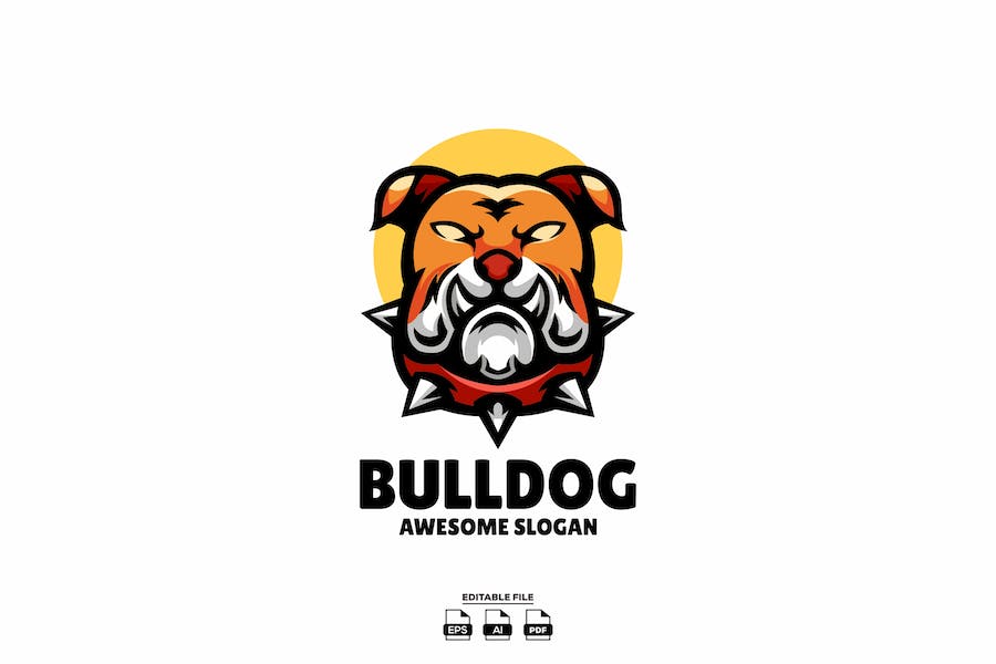 Banner image of Premium Bulldog Head Illustration Logo  Free Download