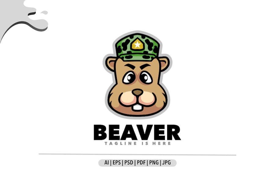 Banner image of Premium Beaver Army Logo  Free Download