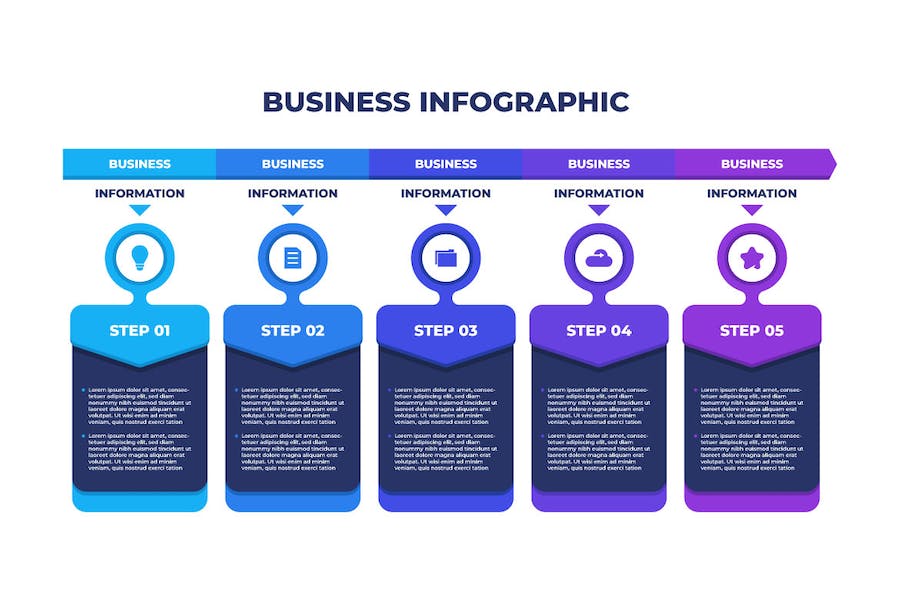 Banner image of Premium Business Steps Information Design Template  Free Download