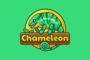 Banner image of Premium Fun Chameleon Cartoon Logo Design  Free Download