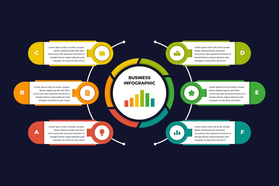 Banner image of Premium Colorful Modern Diagram Infographic for Business  Free Download