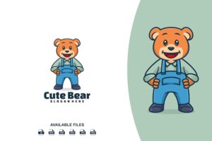 Banner image of Premium Cute Bear Logo  Free Download