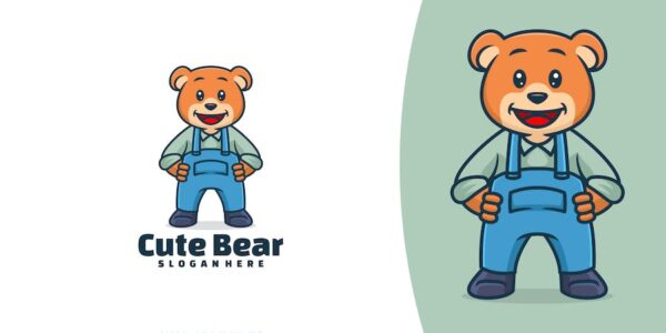 Banner image of Premium Cute Bear Logo  Free Download