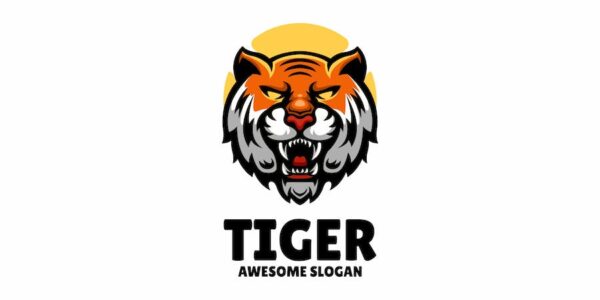 Banner image of Premium Tiger Head Illustration Logo  Free Download