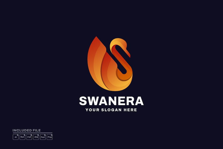Banner image of Premium Swan Gradient Logo  Free Download