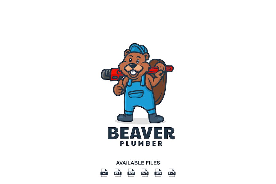 Banner image of Premium Beaver Plumber Logo  Free Download