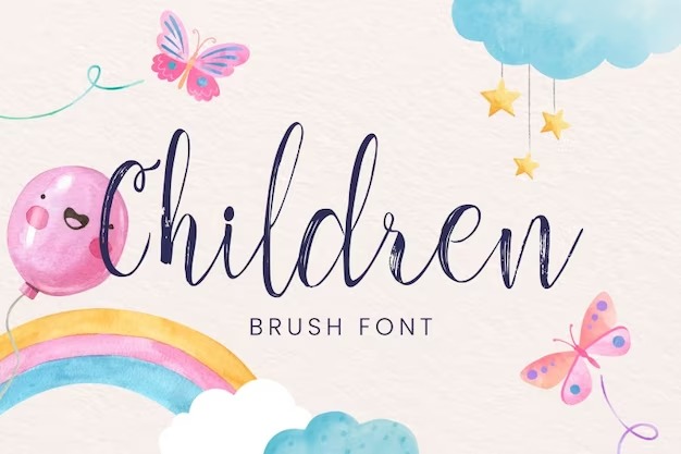 Children Script Font - Free Premium Fonts Template