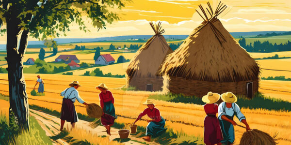 Farmers in the field harvesting the crops by AnrieAlexis on DeviantArt