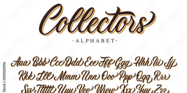 Collectors premium script font design Vector alphabet Stock Vector