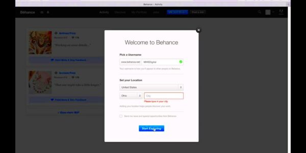 Setting up a Behance Account  YouTube