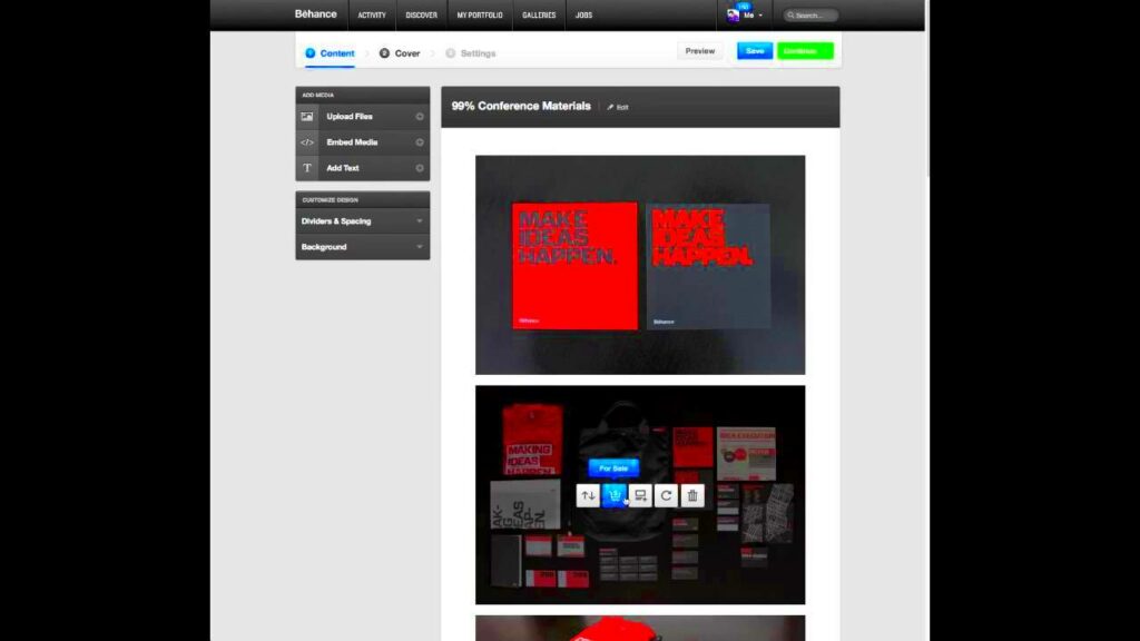 How to Display Work on Behance