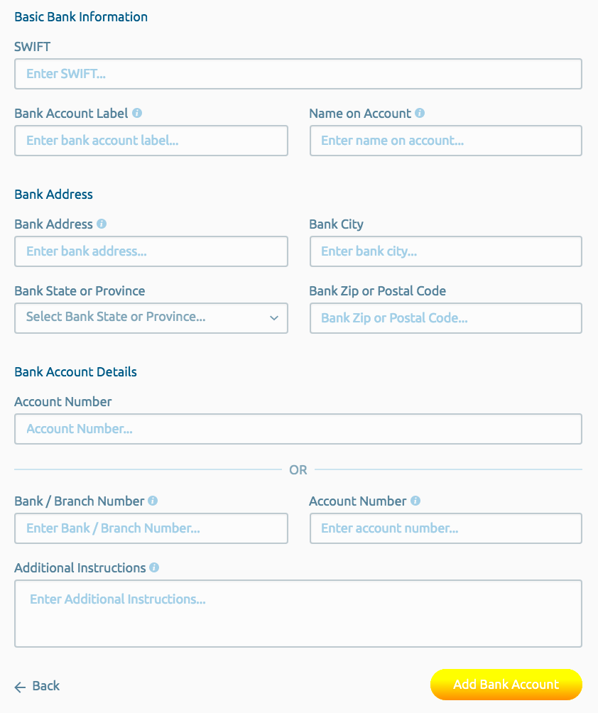 Step-by-Step Instructions Adding a Bank Account to ShootProof