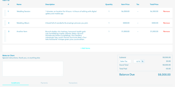 ShootProof Invoices UI UX IxD  ChadBerceacom