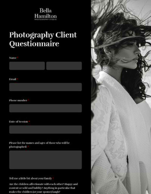 Photography Client Questionnaire  Lightfolio