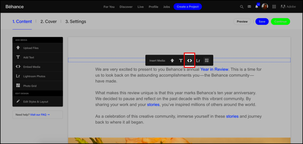 How to Embed a Video on Behance