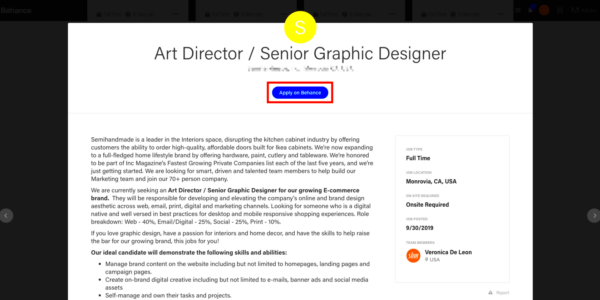 Guide Applying For Jobs On Behance  Behance Helpcenter