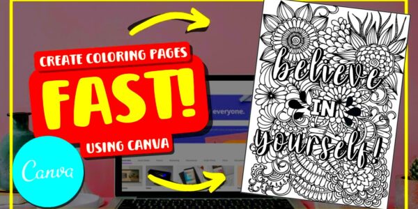 How To Make Coloring Book Pages In Canva The EASY WAY  YouTube