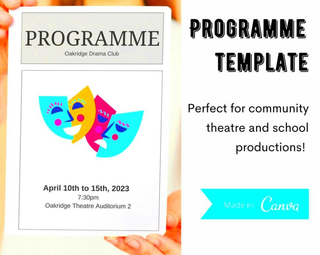 Playbill Programme Canva Template Printable Theatre  Etsy