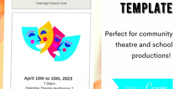 Playbill Programme Canva Template Printable Theatre  Etsy